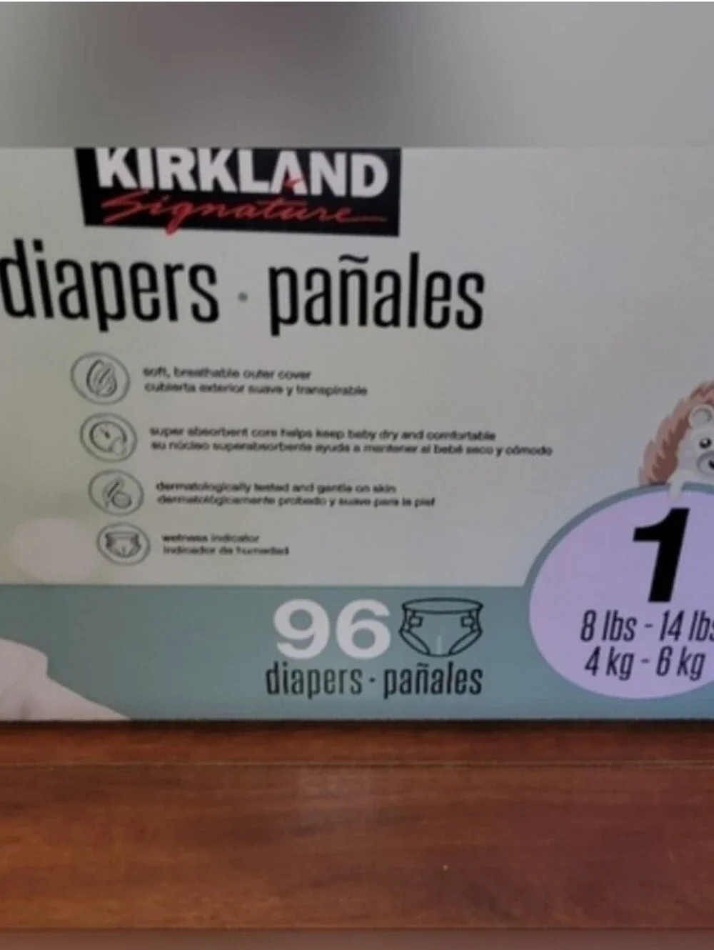 Kirkland Signature Baby Diaper Bottoms Size 1 - White (96 Count)
